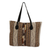 Leather accent Zapotec wool tote, 'Earthy Zapotec' - Handwoven Zapotec Wool Tote Handbag from Mexico (image 2a) thumbail