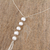 Cultured pearl Y-necklace, 'Glowing Quintet' - Sterling Silver Y-Necklace with Five Pearls