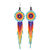 Glass beaded dangle earrings, 'Vibrant Huichol Circles' - Huichol Colorful Glass Beaded Earrings from Mexico thumbail