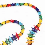 Glass beaded pendant necklace, 'Huichol Trio' - Floral Huichol Glass Beaded Necklace from Mexico