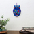 Ceramic wall art, 'Twilight Owl' - Hand Painted colourful Ceramic Owl with Birds and Flowers