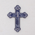 Ceramic wall cross, 'Serenity Cross' - Blue with White Doves and Flowers Hand Painted Ceramic Cross (image 2) thumbail