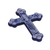 Ceramic wall cross, 'Serenity Cross' - Blue with White Doves and Flowers Hand Painted Ceramic Cross