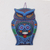 Ceramic wall art, 'Ancestor Owl' - Hand Painted colourful Ceramic Owl with Day of the Dead Skull