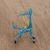 Wood alebrije statuette, 'Winged Song' - Teal Alebrije Gazelle with Multicolor Hand Painted Motifs thumbail