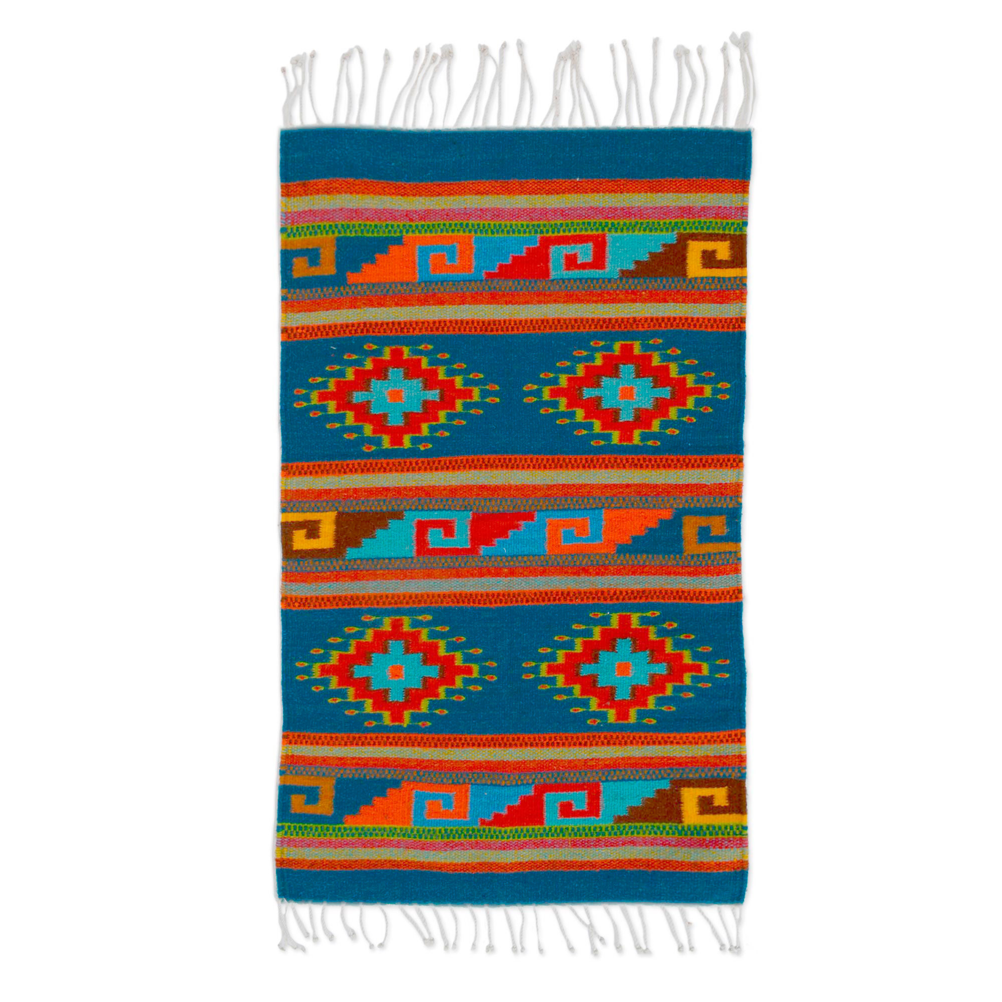 UNICEF Market Handwoven Geometric Wool Area Rug (2x3) from Mexico Classic Geometry