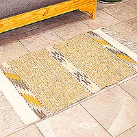Wool area rug, 'Homestead Geometry' (2x3)