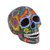 Estatuilla de cerámica - Cráneo de cerámica floral y paloma multicolor pintado a mano