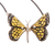 Collar colgante de cerámica - Collar con colgante de mariposa en plata de primera ley de cerámica amarilla