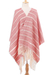 Cotton rebozo, 'Rosy Outlook' - Red and Ivory Multiple Motif Handwoven Cotton Rebozo thumbail