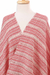 Cotton rebozo, 'Rosy Outlook' - Red and Ivory Multiple Motif Handwoven Cotton Rebozo (image 2e) thumbail