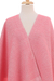 Cotton rebozo, 'Diamond Blush' - Ivory Diamond Motif on Rose Pink Handwoven Cotton Rebozo (image 2b) thumbail