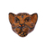 Máscara de cerámica - Arte de pared de máscara decorativa de jaguar de cerámica naranja-ámbar