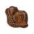 Máscara de cerámica - Arte de pared de máscara decorativa de jaguar de cerámica naranja-ámbar