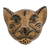 Ceramic mask, 'Observant Jaguar' - Beige and Black Ceramic Jaguar Decorative Mask Wall Art (image 2a) thumbail