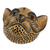 Ceramic mask, 'Observant Jaguar' - Beige and Black Ceramic Jaguar Decorative Mask Wall Art (image 2b) thumbail