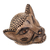 Ceramic mask, 'Observant Jaguar' - Beige and Black Ceramic Jaguar Decorative Mask Wall Art (image 2d) thumbail