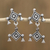 Sterling silver dangle earrings, 'Ancient Eye' - Sterling Silver Rhombus Dangle Earrings from Mexico