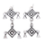 Sterling silver dangle earrings, 'Ancient Eye' - Sterling Silver Rhombus Dangle Earrings from Mexico