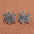 Pendientes de botón de plata de ley - Aretes botón mariposa prehispánica en plata de primera ley