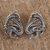 Sterling silver button earrings, 'Kukulkan' - Sterling Silver Kukulkan Button Earrings from Mexico (image 2c) thumbail