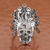 Sterling silver wrap ring, 'Miquiztli' - Aztec God of Death Sterling Silver Wrap Ring from Mexico thumbail