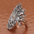 Sterling silver wrap ring, 'Miquiztli' - Aztec God of Death Sterling Silver Wrap Ring from Mexico (image 2b) thumbail