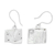 Sterling silver dangle earrings, 'Conversations' - Square Abstract Modern Face Sterling Silver Dangle Earrings (image 2b) thumbail