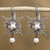 Cultured pearl filigree dangle earrings, 'Petal Points' - Cultured Pearl and Sterling Silver Filigree Dangle Earrings thumbail