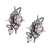 Cultured pearl filigree dangle earrings, 'Petal Points' - Cultured Pearl and Sterling Silver Filigree Dangle Earrings (image 2c) thumbail