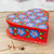 Wood decorative box, 'Heartfelt Flowers' - Heart-Shaped Floral Wood Decorative Box from Mexico