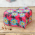 Dekorative Holzbox, 'Herzfächer' - Handbemalte florale herzförmige Box aus Mexiko