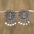 Cultured pearl filigree dangle earrings, 'Protection of Saint Benedict' - Cultured Pearl Saint Benedict Dangle Earrings from Mexico thumbail