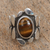 Tiger's eye single stone ring, 'Dramatic Beauty' - Tiger's Eye and Sterling Silver Single Stone Ring (image 2b) thumbail