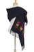 Cotton shawl, 'Colorful Maize' - Maize Motif Embroidered Cotton Shawl in from Mexico
