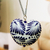 Collar colgante de cerámica - Collar con colgante de corazón de cerámica pintado a mano de México