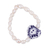 Cultured pearl and ceramic beaded stretch bracelet, 'Ethereal Delight' - Ceramic and Pearl Heart Beaded Stretch Bracelet from Mexico (image 2a) thumbail