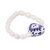 Cultured pearl and ceramic beaded stretch bracelet, 'Ethereal Delight' - Ceramic and Pearl Heart Beaded Stretch Bracelet from Mexico (image 2c) thumbail