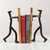 Upcycled metal and wood bookends, 'Book Inspiration' - Handcrafted Upcycled Metal and Pinewood Bookends from Mexico