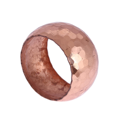 Copper napkin rings, 'Bright Sheen' (set of 6) - Handcrafted Hammered Copper Napkin Rings (Set of 6)
