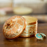 Copper decorative box, 'Glimmering Grace' - Hand Crafted Silver Accent Copper Decorative Box from Mexico