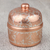 Copper decorative box, 'Glimmering Grace' - Hand Crafted Silver Accent Copper Decorative Box from Mexico