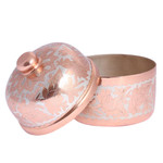 Copper decorative box, 'Glimmering Grace' - Hand Crafted Silver Accent Copper Decorative Box from Mexico