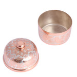 Copper decorative box, 'Glimmering Grace' - Hand Crafted Silver Accent Copper Decorative Box from Mexico