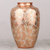 Copper decorative vase, 'Shining Glory' - Handcrafted Floral Copper and Silver Vase from Mexico (image 2b) thumbail