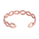Copper cuff bracelet, 'Brilliant Beauty' - Weave Motif Copper Cuff Bracelet from Mexico