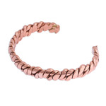 Copper cuff bracelet, 'Brilliant Luster' - Handcrafted Textured Copper Cuff Bracelet from Mexico