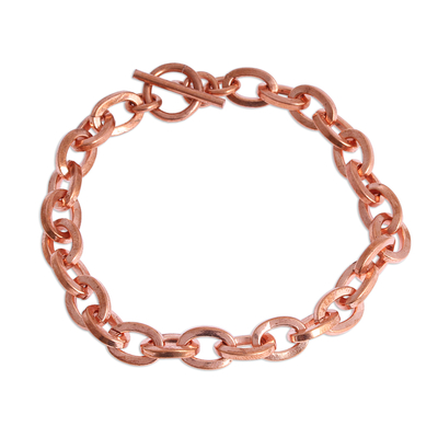 Handcrafted Copper Cable Chain Bracelet from Mexico