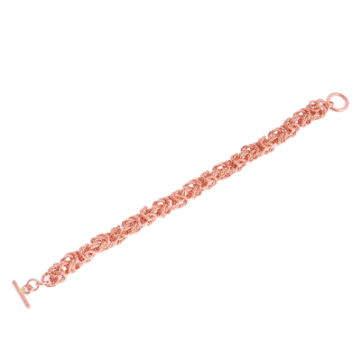 Copper chain bracelet, 'Bright Twist' - Handcrafted Copper Rope Motif Chain Bracelet from Mexico