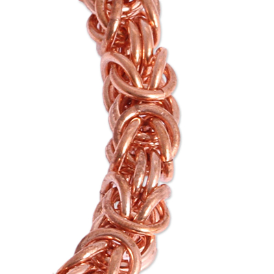 Pulsera de cadena de cobre - Pulsera de cadena bizantina de cobre hecha a mano de México